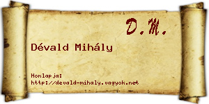 Dévald Mihály névjegykártya